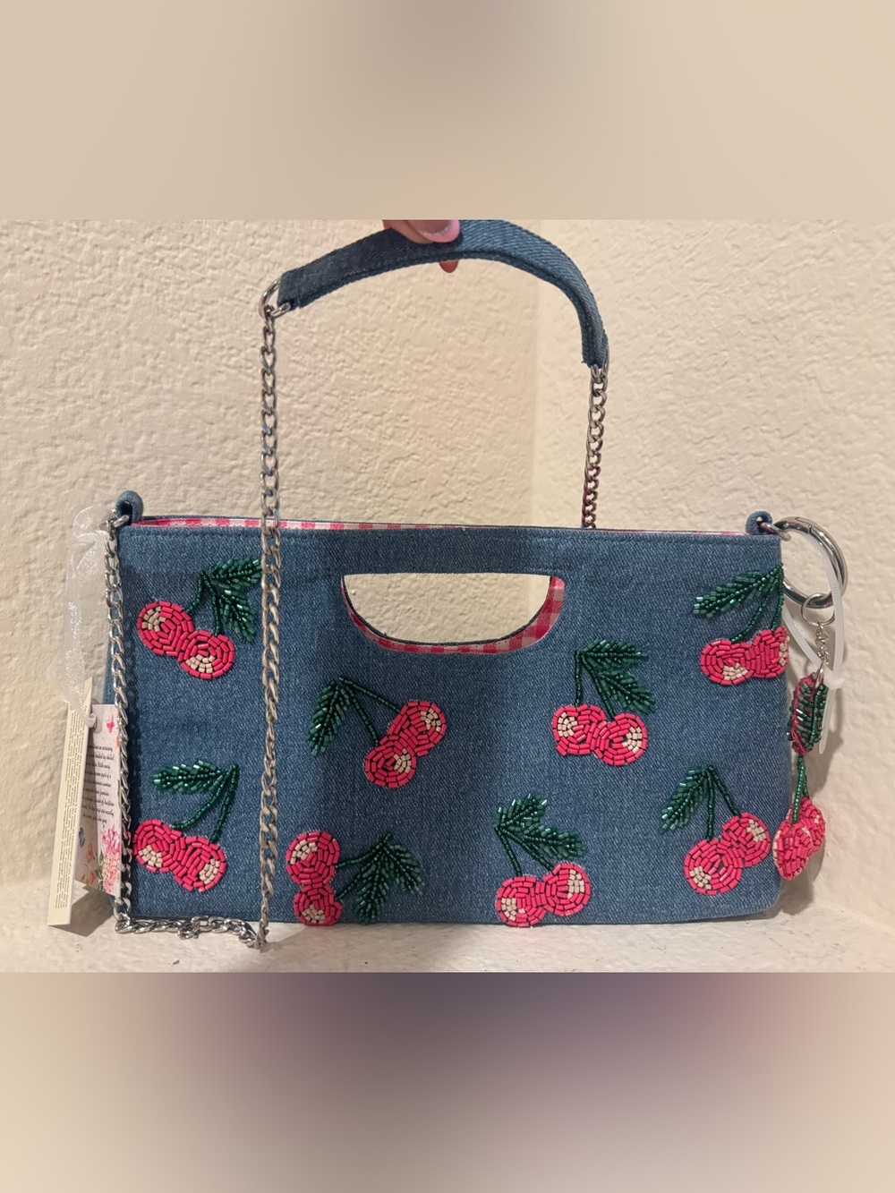 MADE IN INDIA Beaded Cherry Hill Clutch Bag NWT